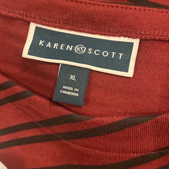 Karen Scott Asymmetrical Stripe Tunic - Picture 3 of 4